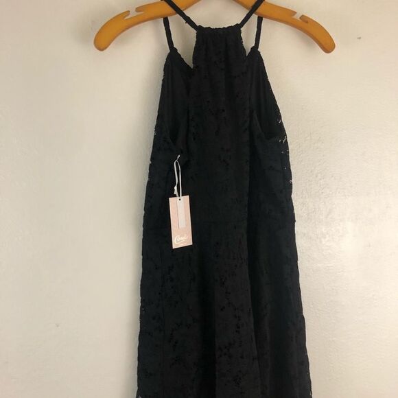 Candies Black pleaded lace Halter swing Dress size S - Picture 4 of 6